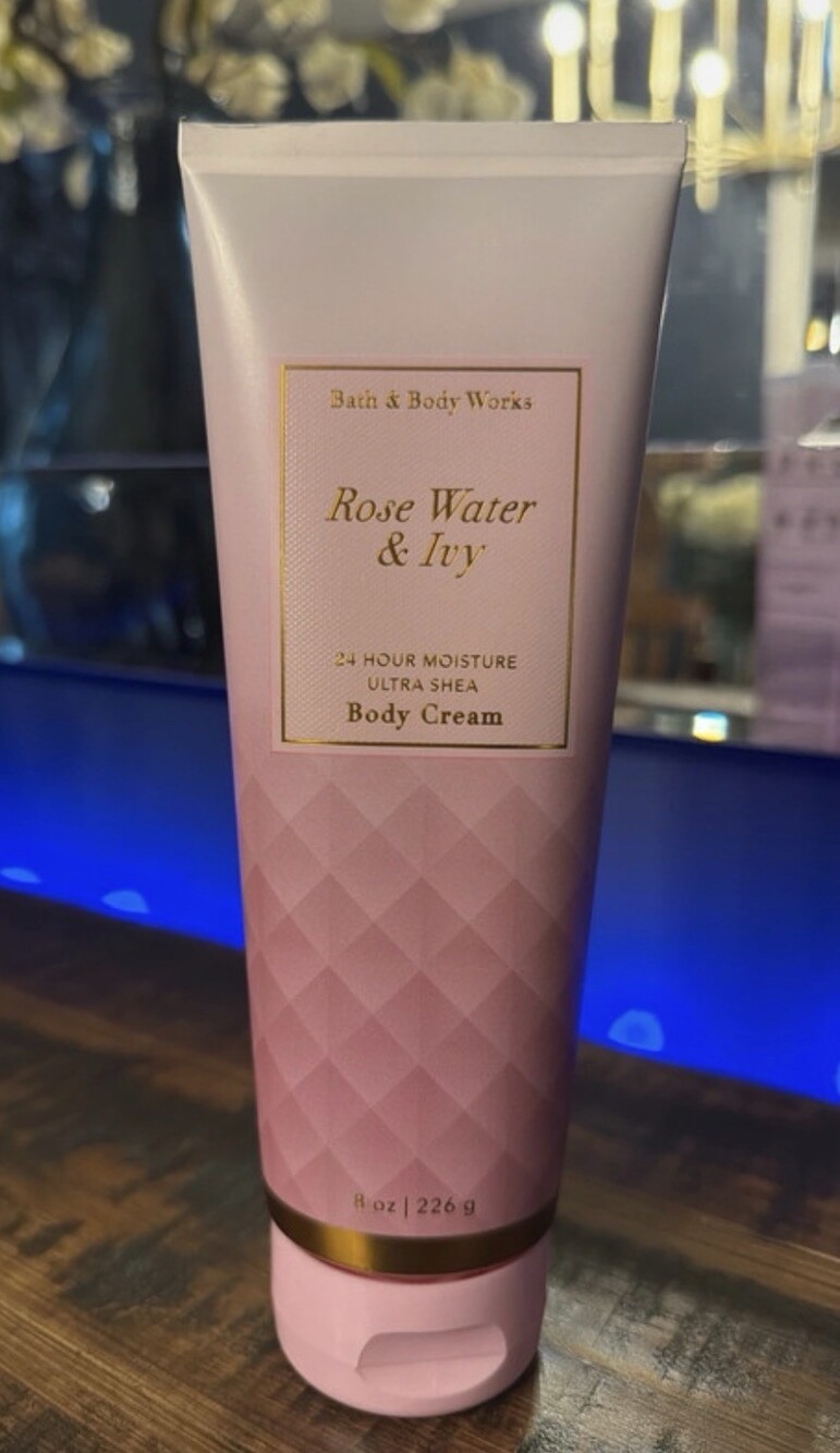 Bath & Body Works Rose Water & Ivy Ultra Shea Body Cream Lotion 8 oz RARE!
